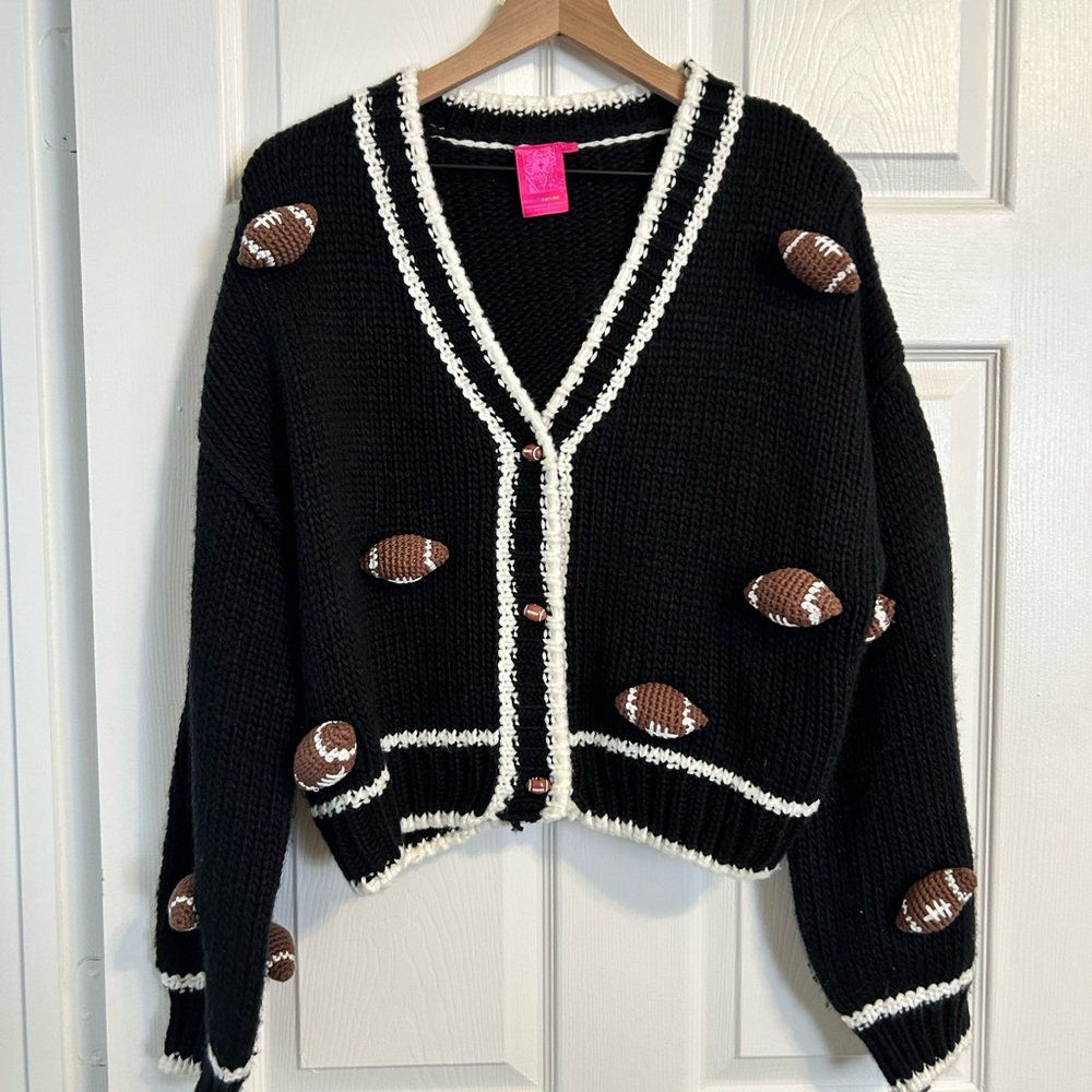 Queen of Sparkles Button down football cardigan
Small